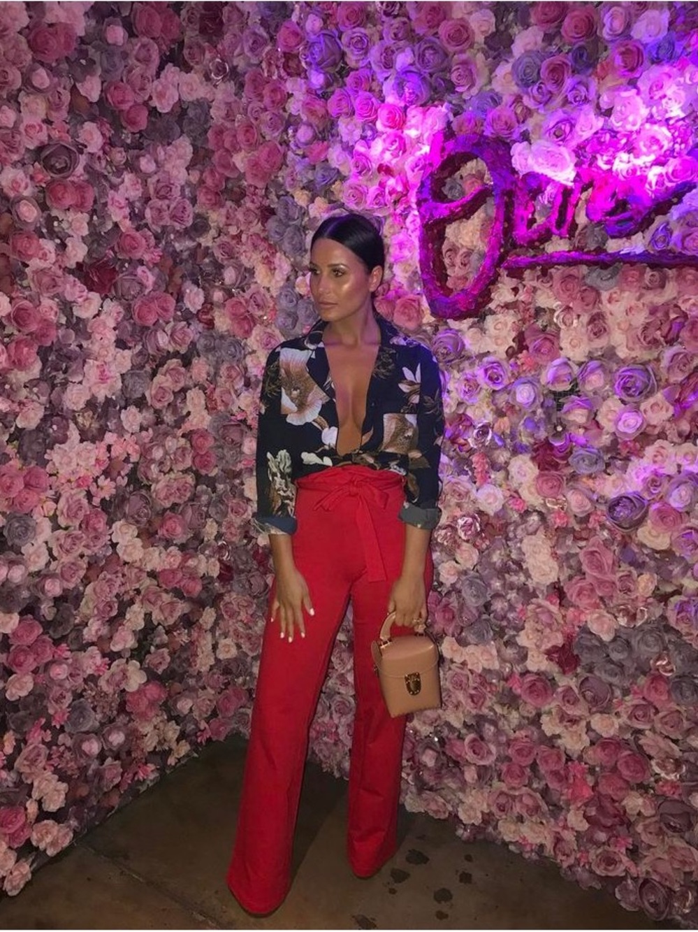 SLNGHR - Red High Waisted Trouser Pants